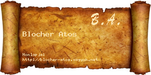 Blocher Atos névjegykártya
